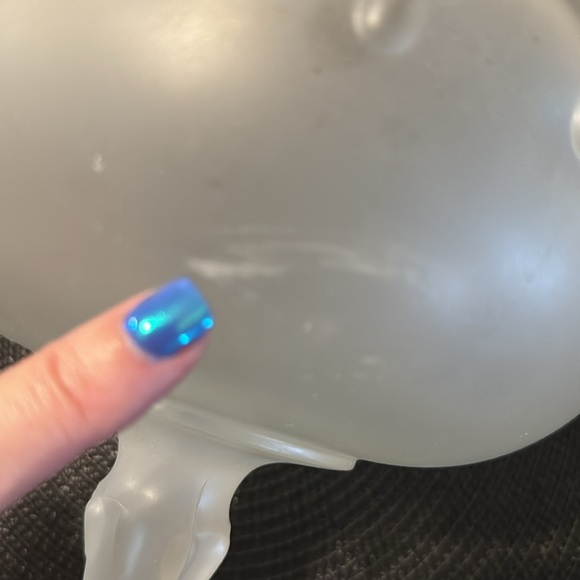 Vintage Tear Drop Frosted White Satin Glass Compote Bowl - Picture 10 of 10